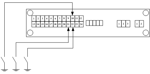 Подключение дискретных входов к терминалу системы мониторинга Подключение дискретных входов к терминалу